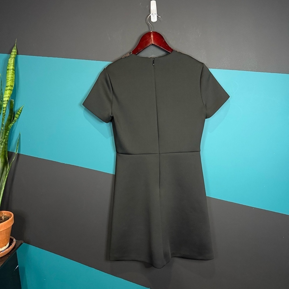 Sandro Black Dress with Embroidery R4937H-20 size Small Preppy Quiet Luxury - Picture 7 of 16